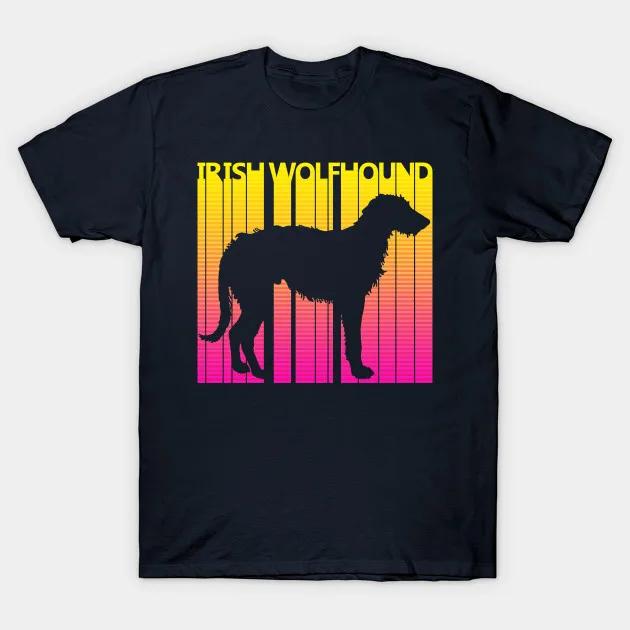  Ƽ Funny Irish Wolfhound Dog Retro 1980s Gift Tshirt Women T Shirt Men Cotton Tees ϶